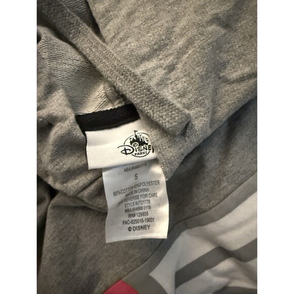 Disney Parks Minnie Mouse Pink Dot Stripe Glitter Gray Lightweight Hoodie S - Picture 2 of 2